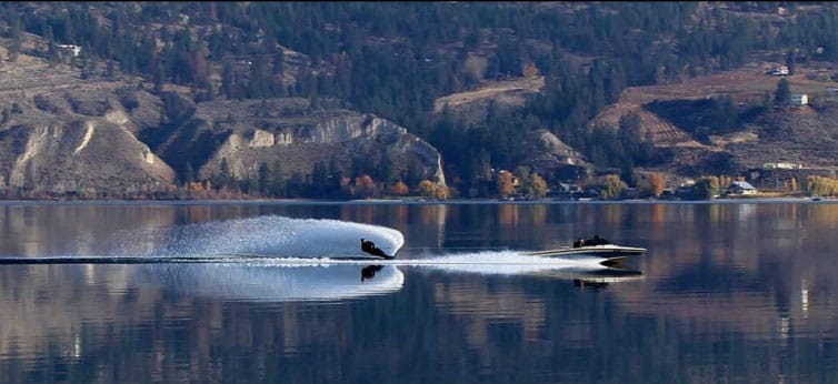 boat pulling water-skier 