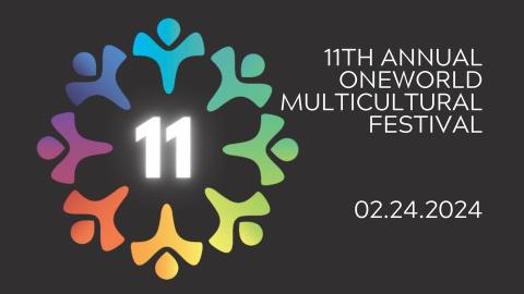 Black background with rainbow circle