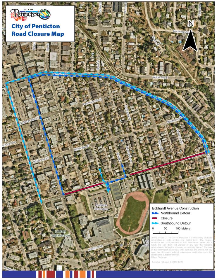 Eckhardt road closure map