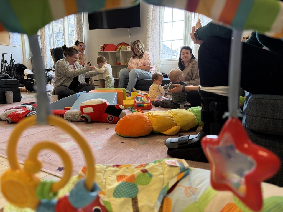 Mothers and babies connect with staff and each other at Baby Café, part of the OneSky Beginnings program in Penticton.