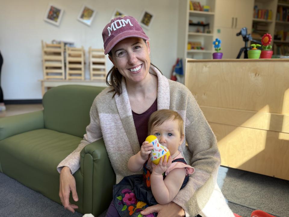 A mother and child enjoy playtime together at the YMCA’s Baby Social in Penticton.