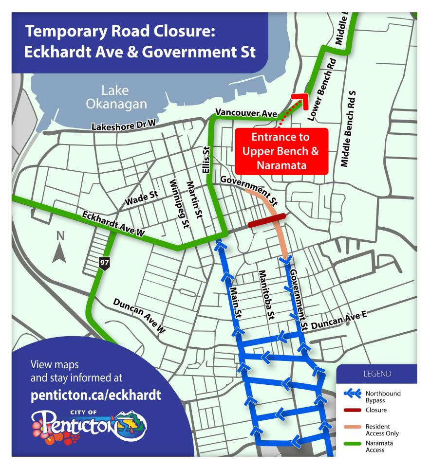 Eckhardt Avenue Road Closure Map July 6