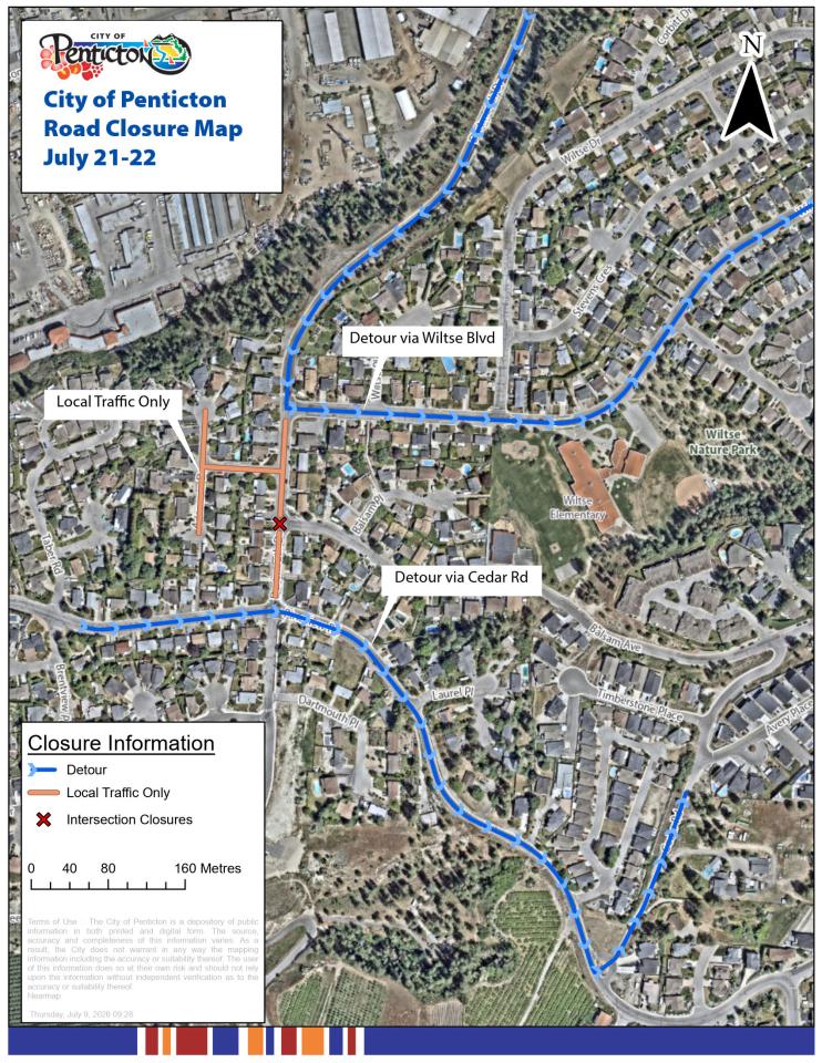 July 21-22 Construction detours Wiltse