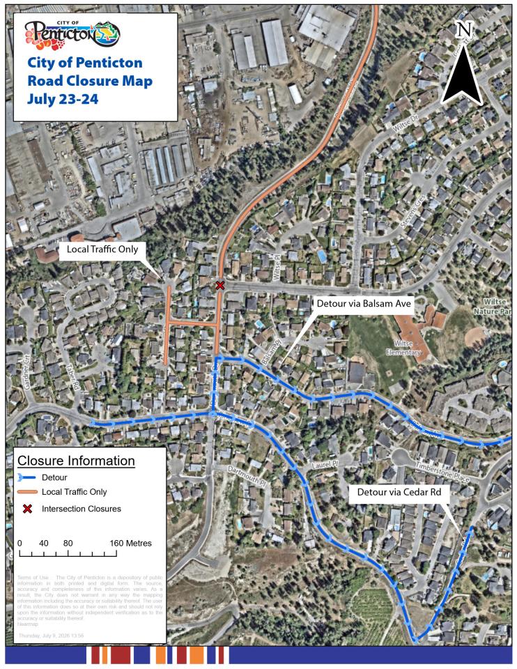 July 23-24 Construction detours Wiltse