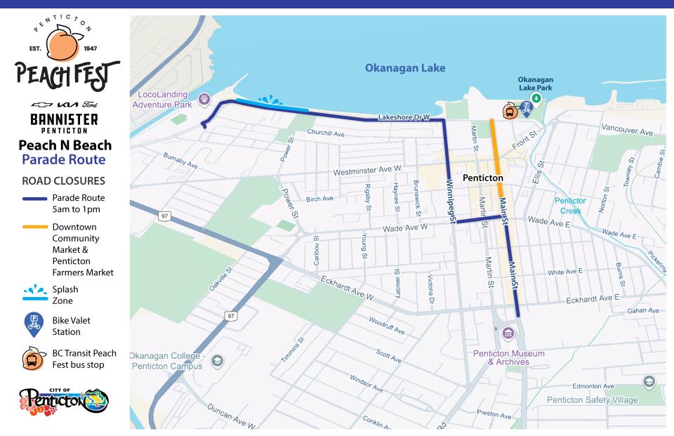 Peach Fest Parade Map