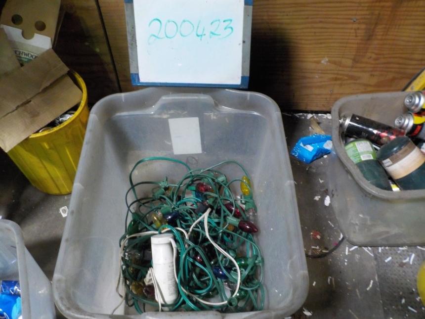 Spotted in recycling: Christmas lights are not accepted