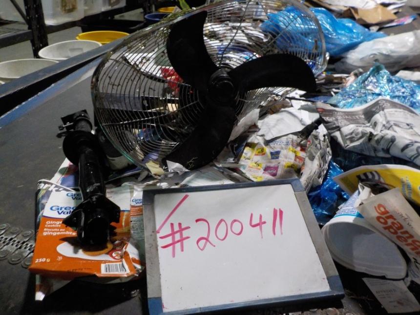 Spotted in recycling: Electrical items such as fans are not accepted