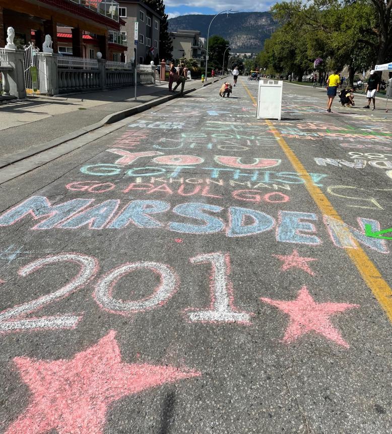 Chalk art during IRONMAN 2022.