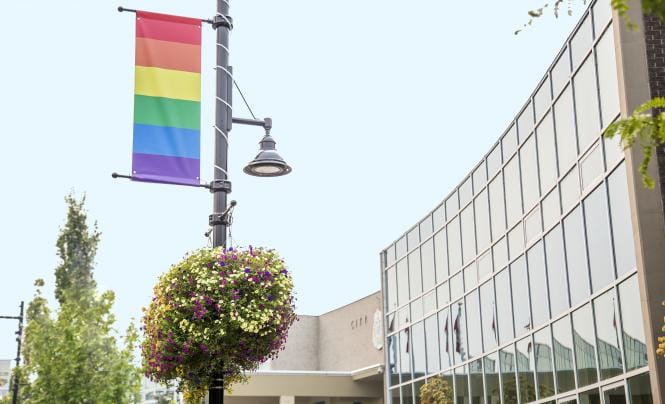 City Hall with flag