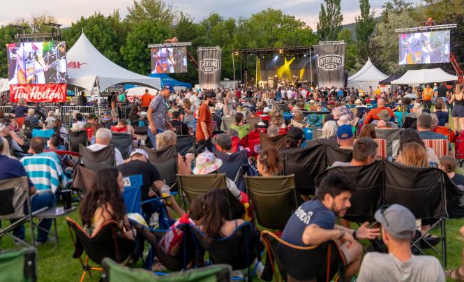 A crowd gathered at Peach Festival