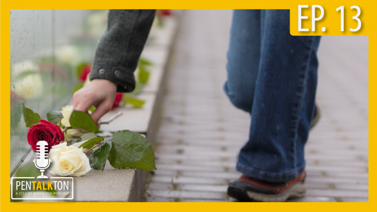 Person laying roses
